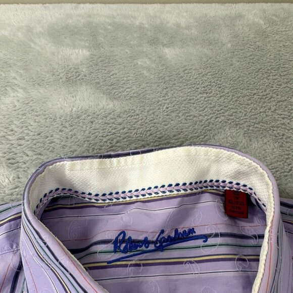 Robert Graham Button Up Long Sleeve Purple Shirt Men’s Size XL - Picture 7 of 13